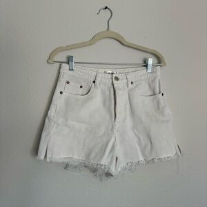 White denim shorts